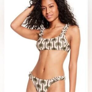 Agua Bendita Palm Print Bralette Bikini Set 🌴